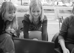 girls studying